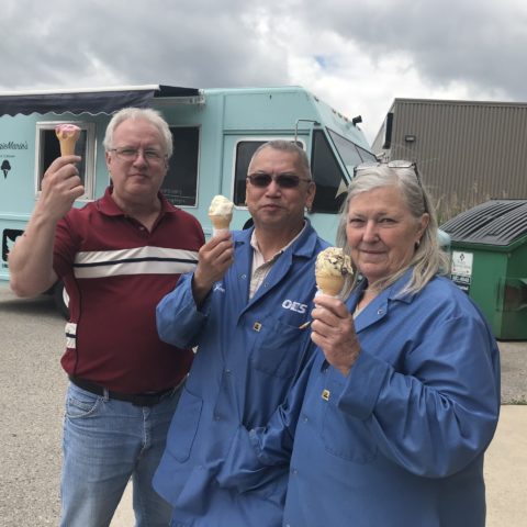 OES team enjoying an ice cream