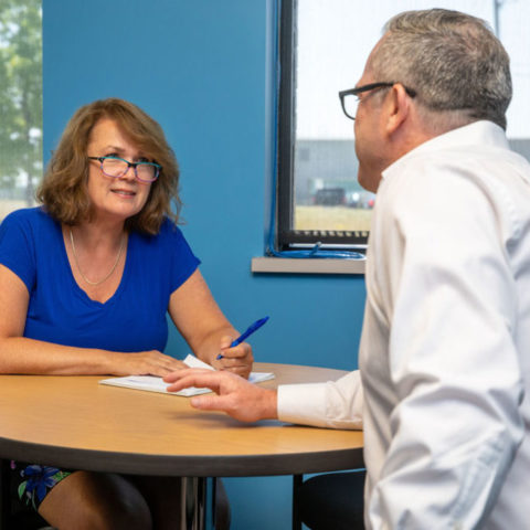 Man and women in an interview