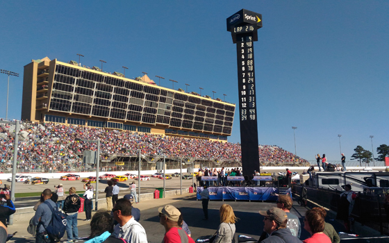 Atlantaspeedway light up tower at car race