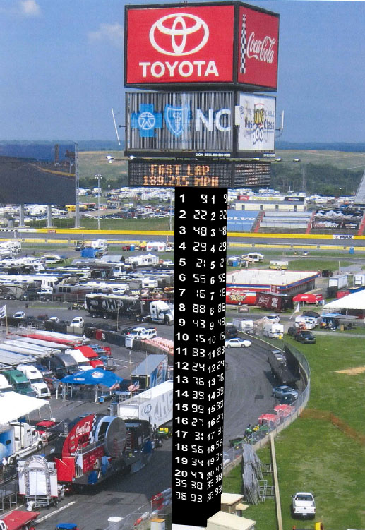CMStower2 light up tower at a raceway