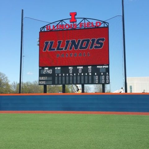 baseball video scoreboard at Illinois University