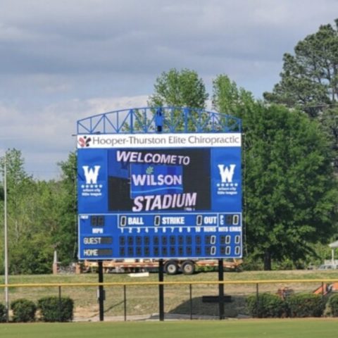 outdoor scoreboard with full screen