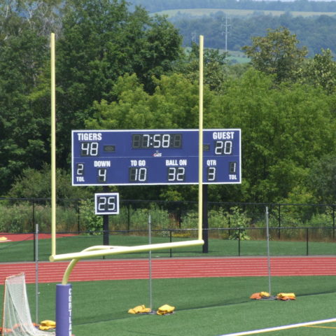 football scoreboard from a distance