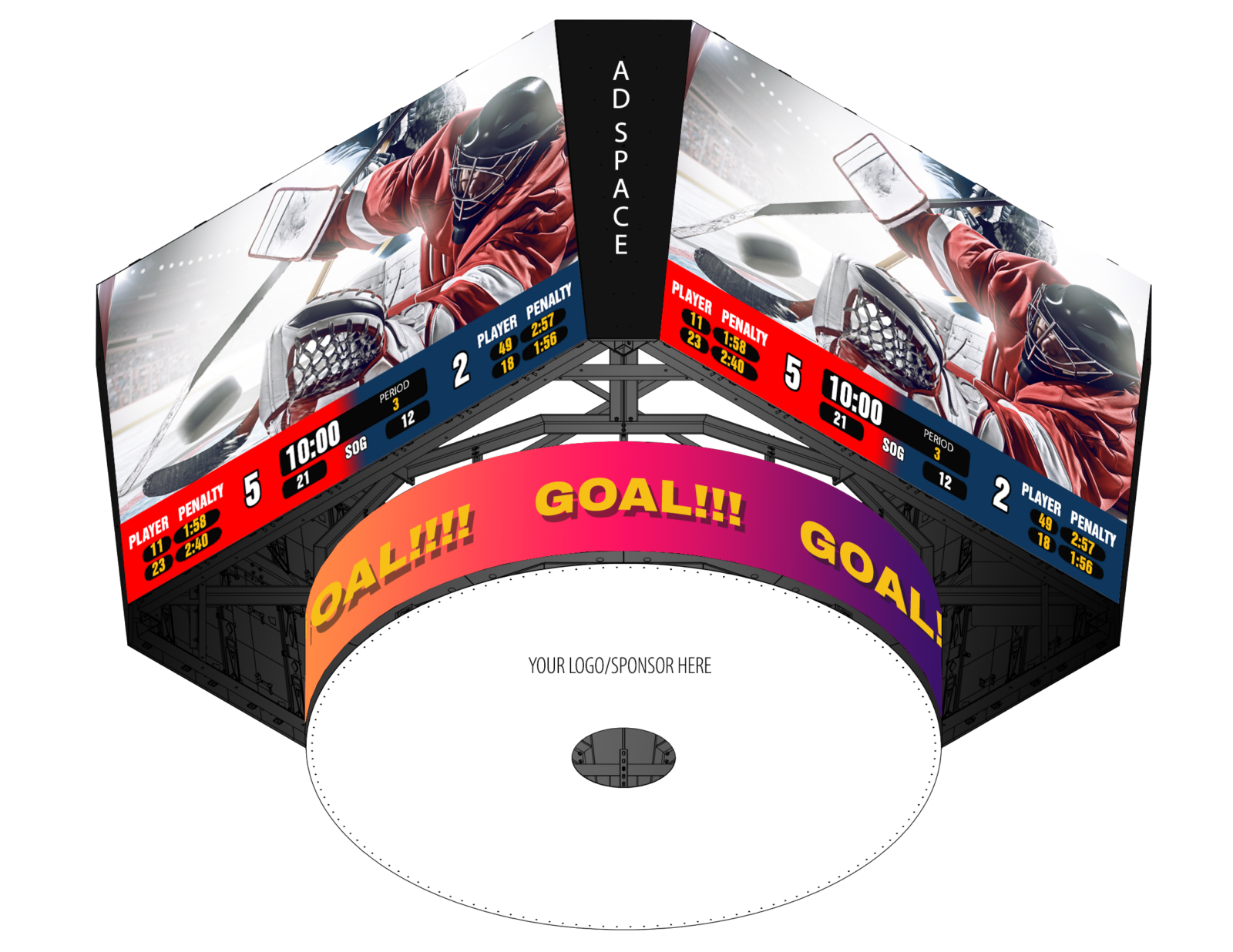 Center Hung Scoreboard - Center Hung M6980