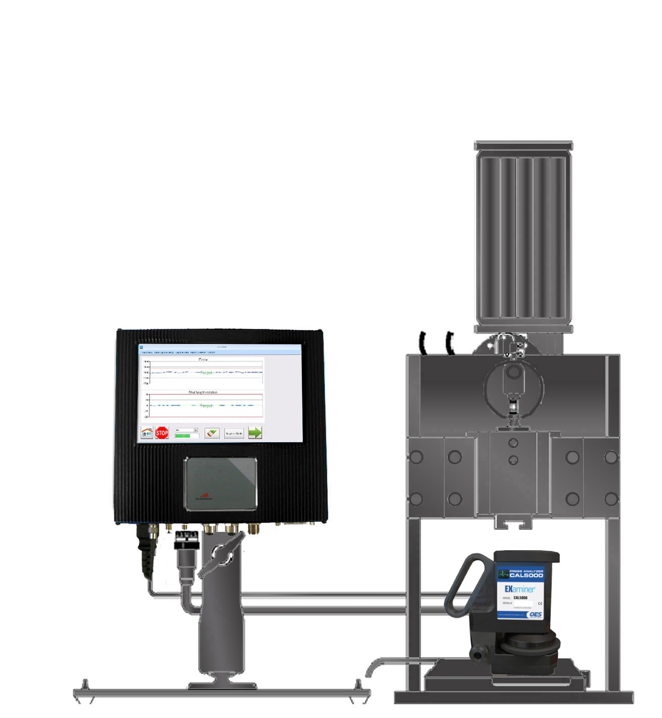 CAL5000process technology with screen displaying information on a white background