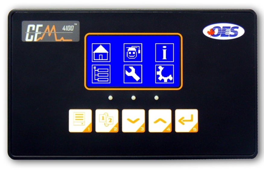 CFM4100_2 Black control panel with icons on white background