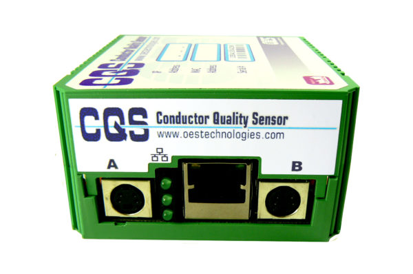 Green Conductor Quality Sensor on white background- side view