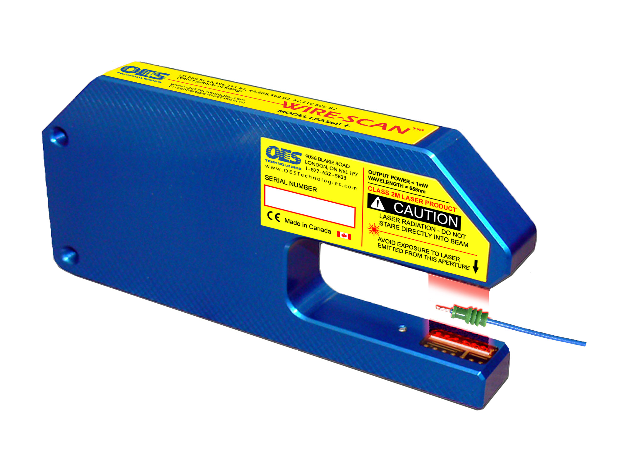 LPA56B Blue wire scan machine on white background
